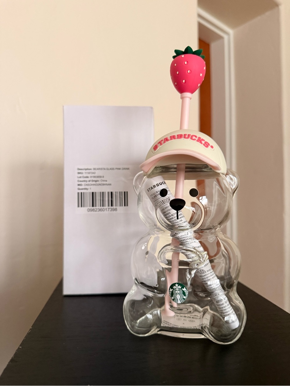 Starbucks bearista bear cup 2026 pink cap strawberry NWT
